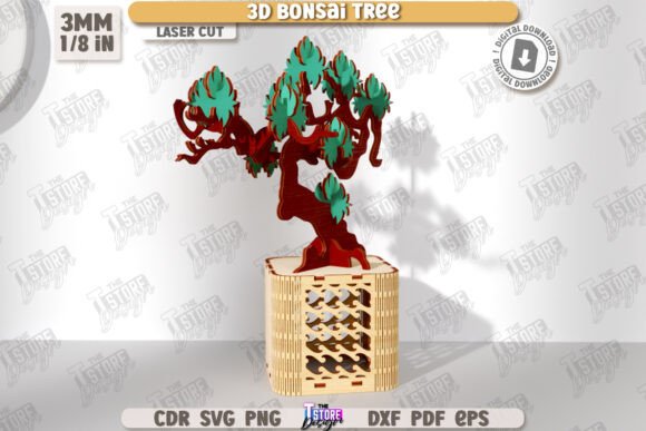 3D Bonsai Tree Laser Cut DIY Constructor