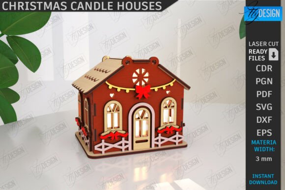 3D Christmas Candle Holder Laser Cut CNC