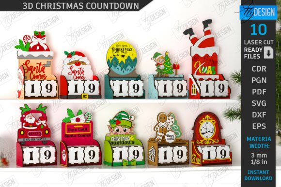 3D Christmas Countdown Laser Cut Bundle