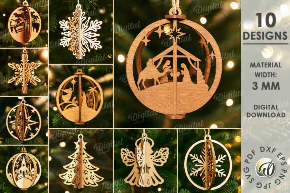 3D Christmas Ornaments Laser Cut Design Review