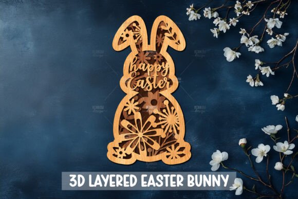3D Easter Bunny Laser Cut