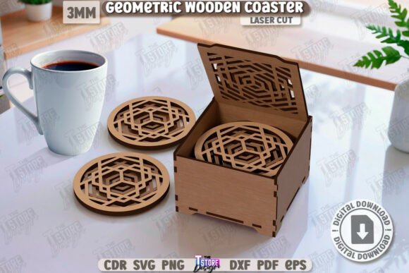 3D Geometric Coaster with Box Laser Cut Review