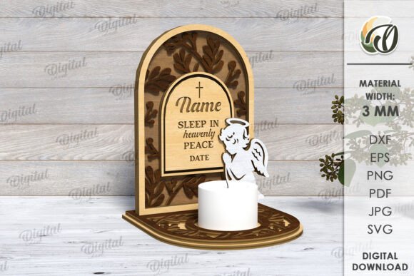 3D Memorial Candle Holder Laser Cut