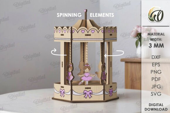 3D Spinning Carousel Laser Cut Design Review