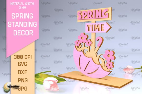 3D Spring Standing Decor Laser Cut for Embroidery Projects