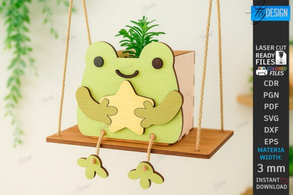 Swing Planter Laser Cut Plant Pot SVG